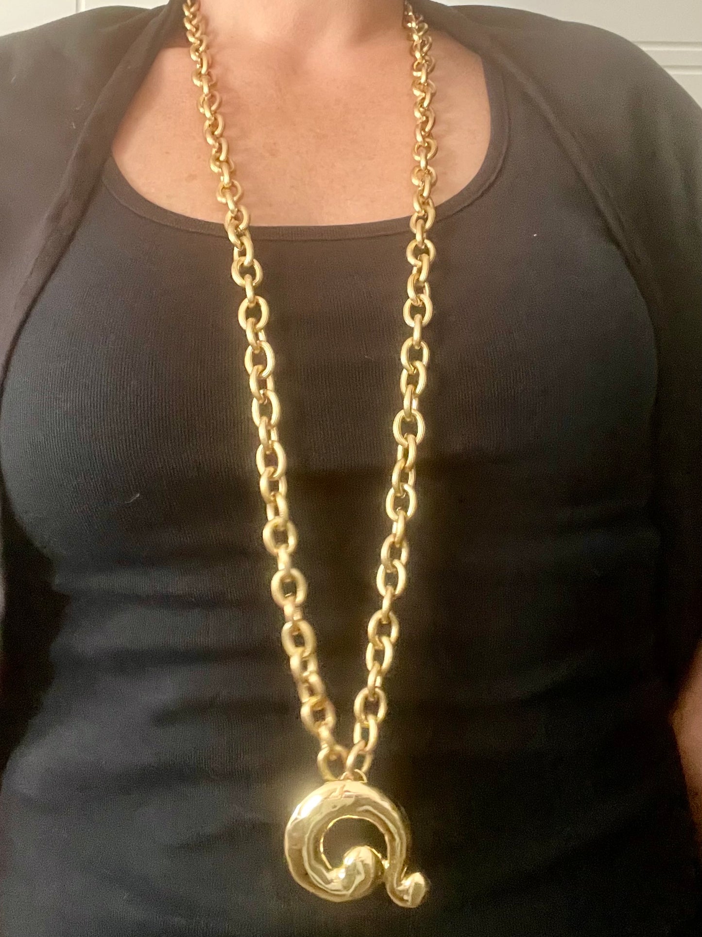 Question Mark Vintage Scarf Holder Pendant Yves Saint Laurent