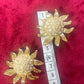 Vintage Yves Saint Laurent Sun Crystal Earrings – Gold Tone