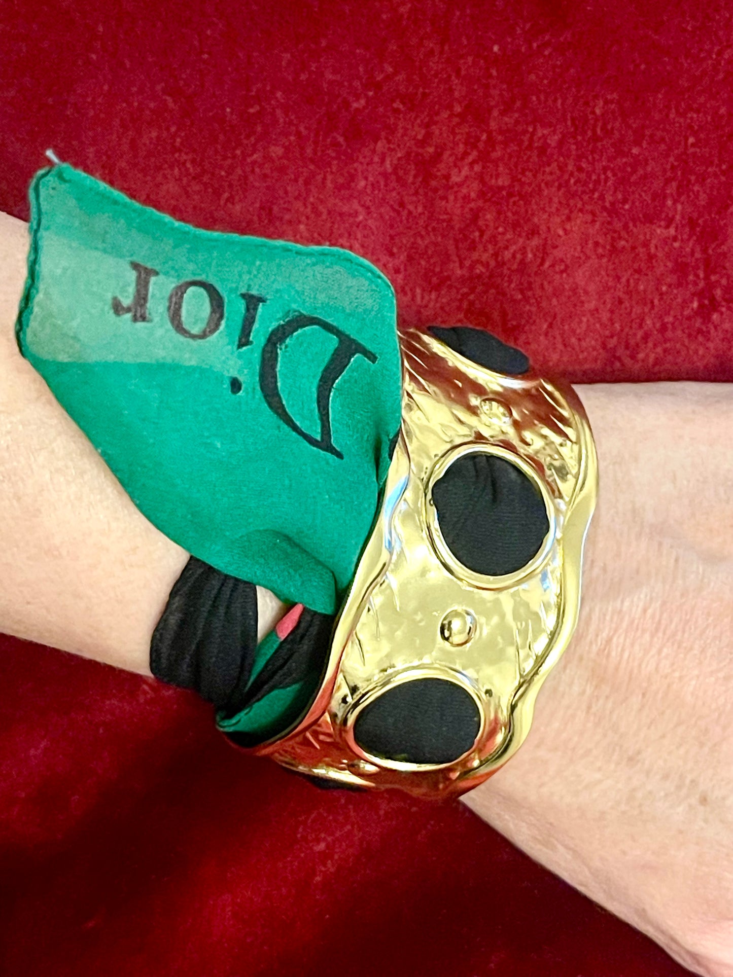 Christian Dior Vintage Scarf Gold Bracelet