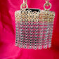 Two Tone Sparkle Design Metal Bag Style Paco Rabanne