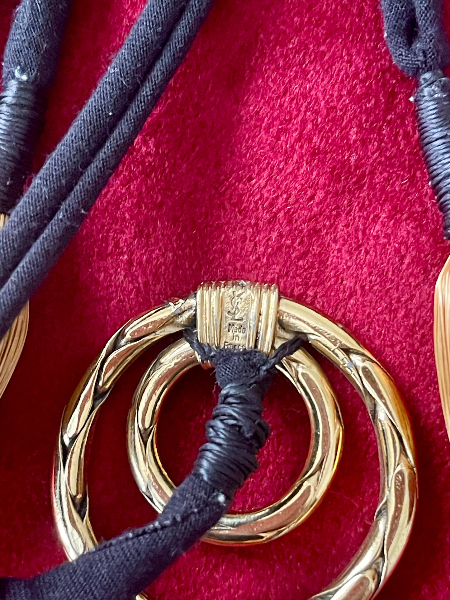 Vintage Yves Saint Laurent YSL Scarf Holder One of a Kind Art Textile Necklace