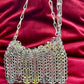 Silver Sparkle Design Mini Metal Bag Style Paco Rabanne