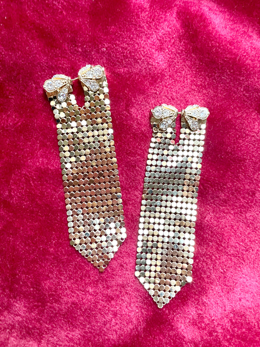 Rare Gold Rhinestones Paco Rabanne Earrings