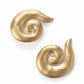Yves Saint Laurent gold tone spiral clip-on earrings with designer stamp, vintage collectibles 1980s
