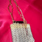 Two Tone Sparkle Design Metal Bag Style Paco Rabanne