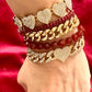 Iced Out Set Gold  Rhinestones Chain Bracelets