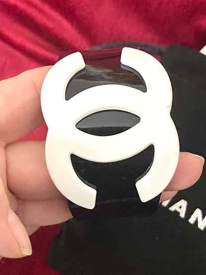 Plastic Chanel Monogram Cuff Bracelet