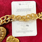 Gold Heart Metal Earrings & Pendant Brooch. Yves Saint Laurent Vintage Authentic Rare Set