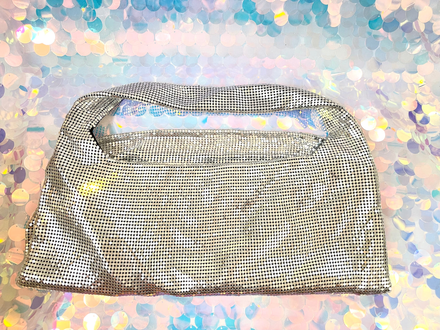 Silver Pixel Metal Tote Bag Style Paco Rabanne