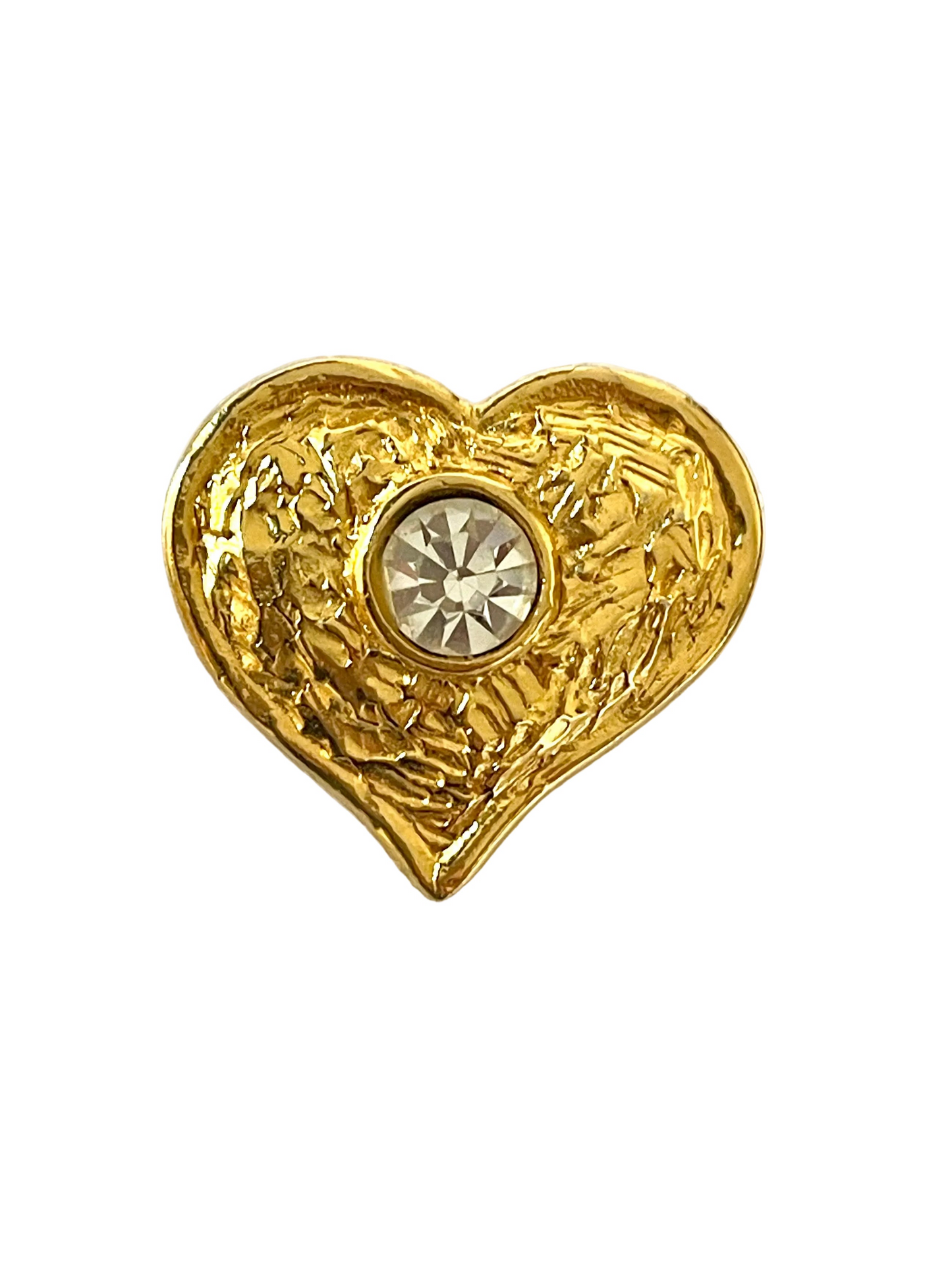 Vintage Édouard Rambaud Gold-Tone Brooch with Rhinestone