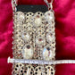 Micro Metal Phone Holder Bag  Removable Crystal Brooches Style Paco Rabanne