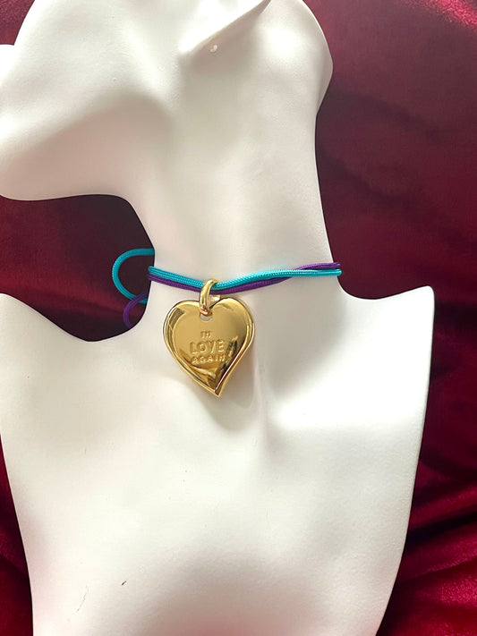 In Love Again Authentic Heart Pendant Original Satin Cords