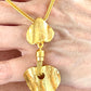 Collier pendentif vintage doré Yves Saint Laurent, style artistique, remis à neuf, 18 kg