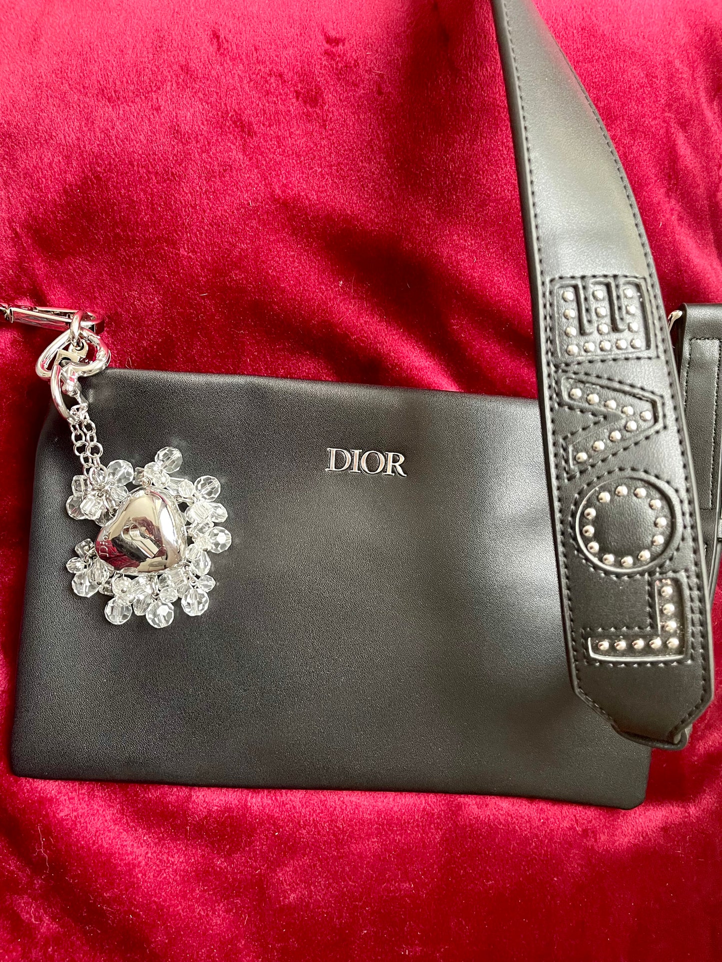 Charm para bolso con forma de corazón de plata de Dior, coleccionable vintage