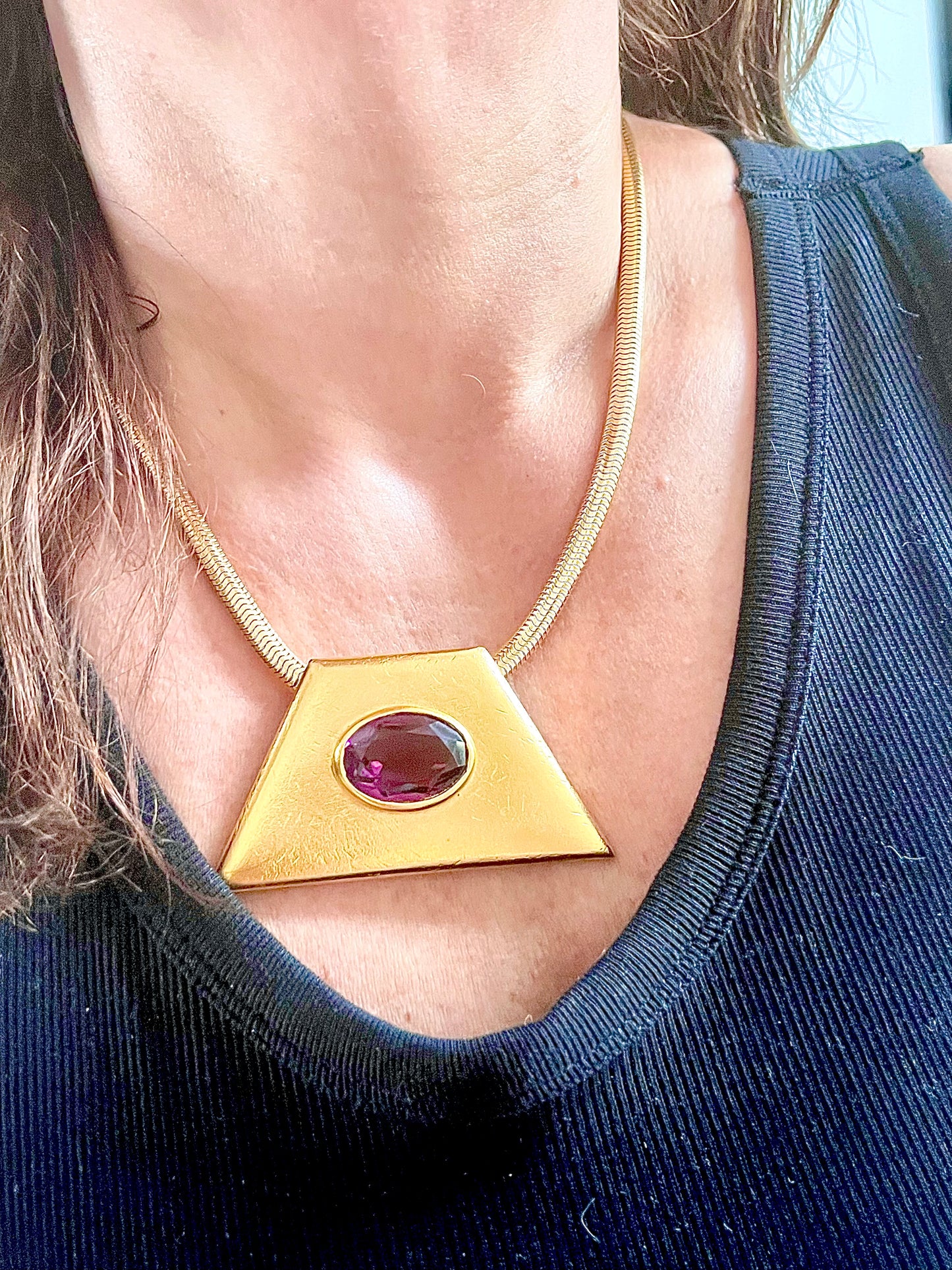 Collier géométrique vintage Yves Saint Laurent des années 70