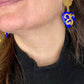 Boucles d'oreilles vintage Yves Saint Laurent Coeurs bleus ton or