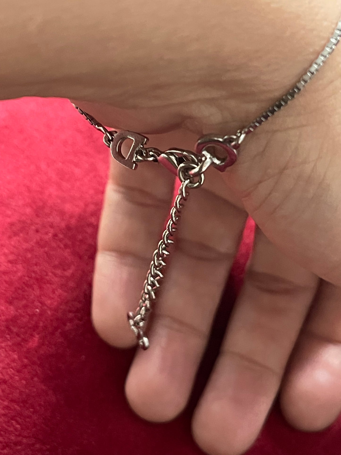 Vintage Dior Silver Tone Heart Lock Charm Authentic Bracelet