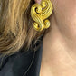 Vintage Nina Ricci statement heart earrings shown worn for scale