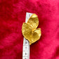 6 cm length Vintage Yves Saint Laurent 80s 90s gold tone leaf brooch excellent condition using measuring tape 