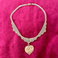 Refurbished18KG Vintage Yves Saint Laurent Love Pendant Monet Necklace