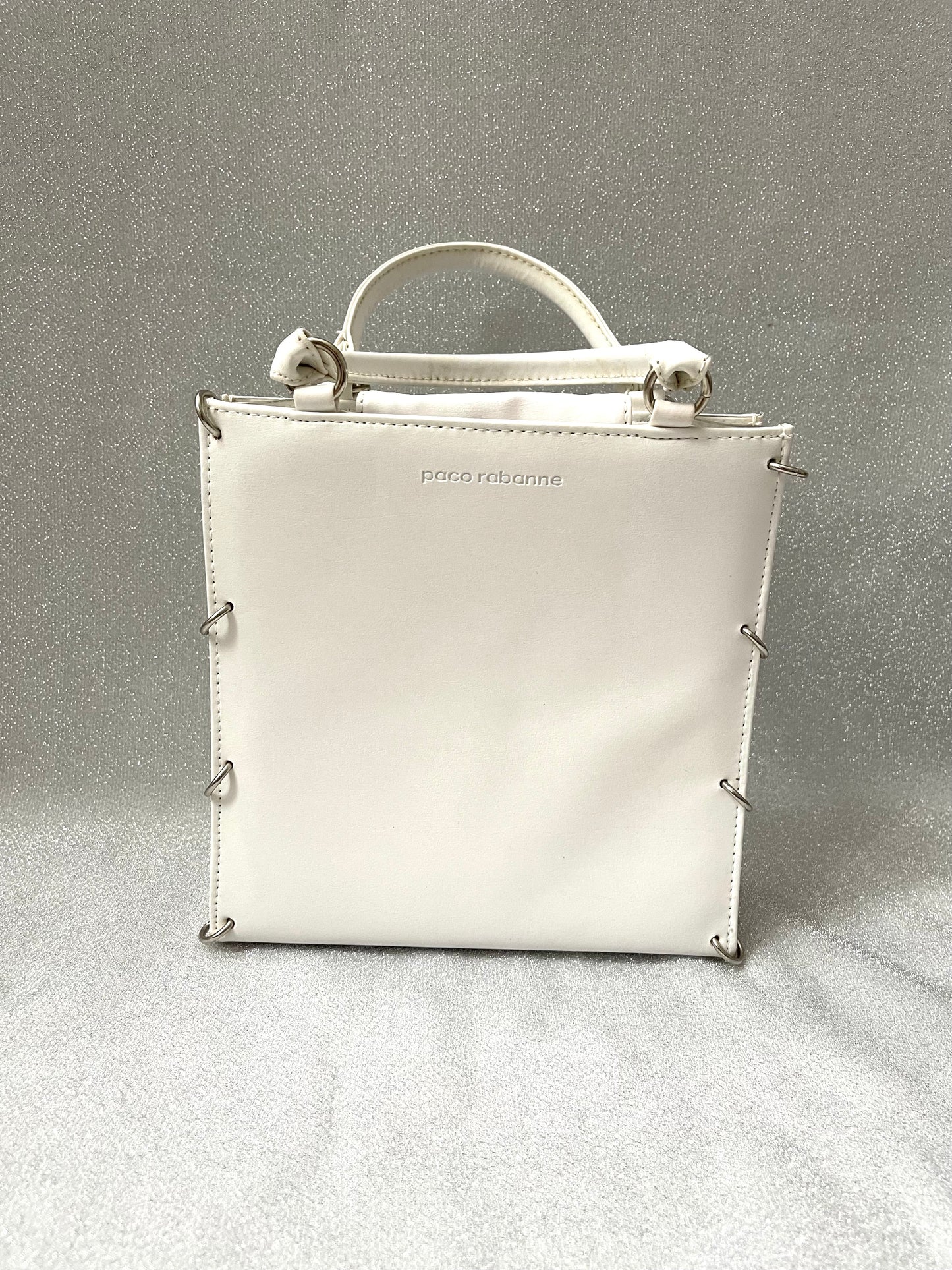White 70’s Style Paco Rabanne Vegan Leather Handbag