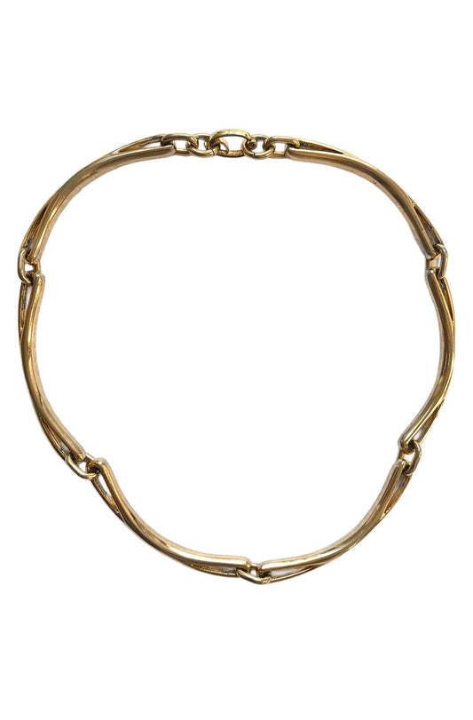 Vintage 1980s Dior Gold Link Necklace- Signed Christian Dior