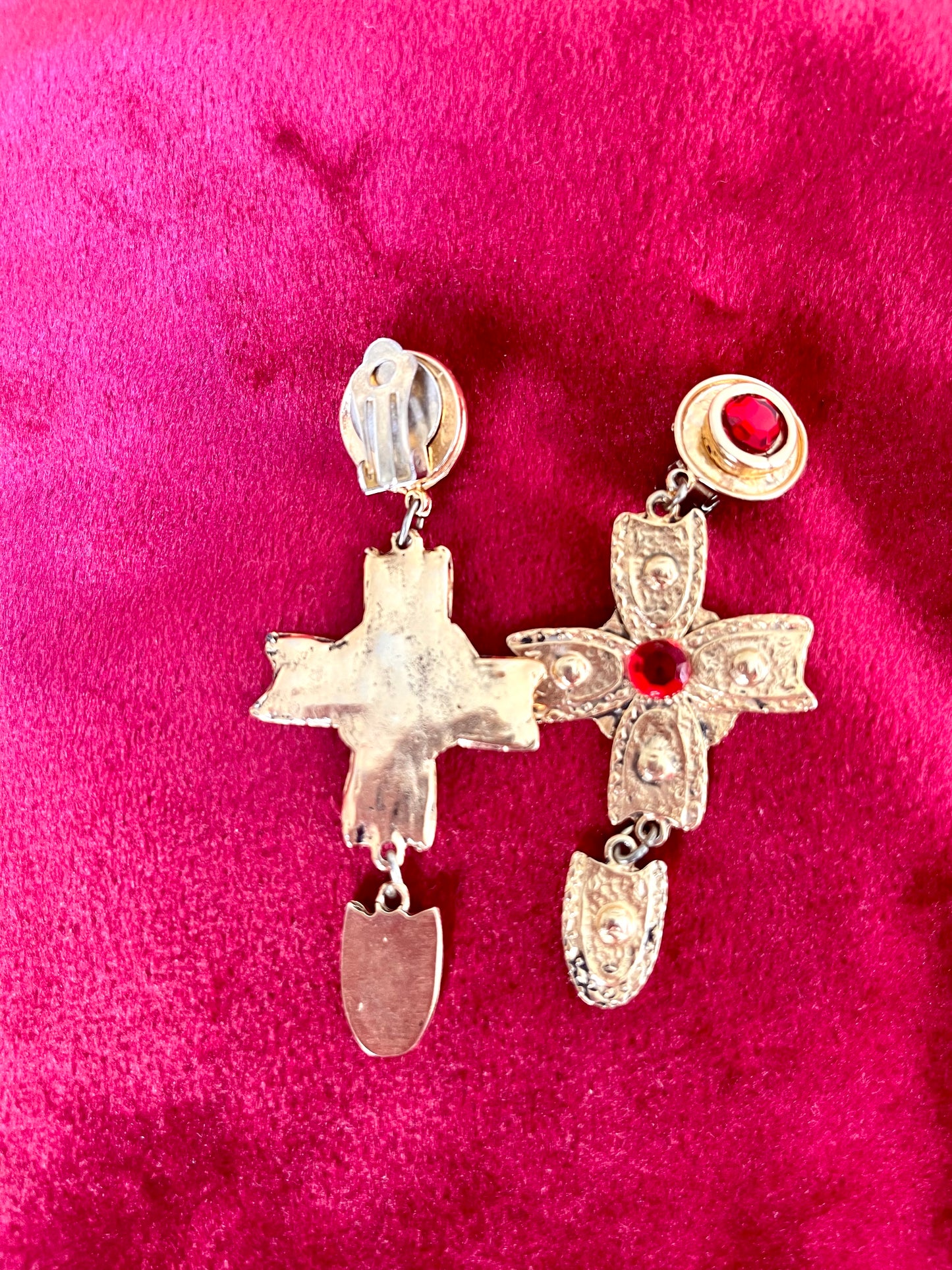 Boucles d'oreilles croix vintage des années 90