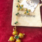 Green Agate Necklace Vintage Cross Design Enameled Jewelry Set Inspiration 90’s Yves Saint Laurent