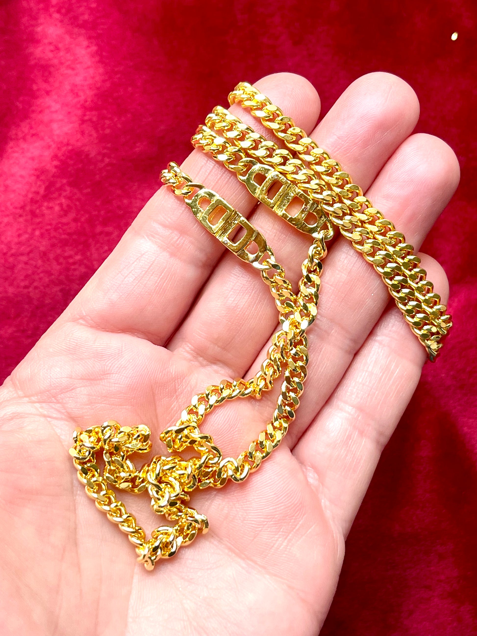 Classic costume jewellery vintage 80’s authentic Dior designer jewelry- refurbished gold plated 18K long necklace CD charms rare find 