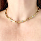 Vintage 80’s Dior two-tone necklace worn around the neck, showcasing its elegant designer style very good condition 