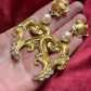 Arty Gold Heart Pearl Rhinestones Earrings Style Vintage Christian Lacroix Yves Saint Laurent