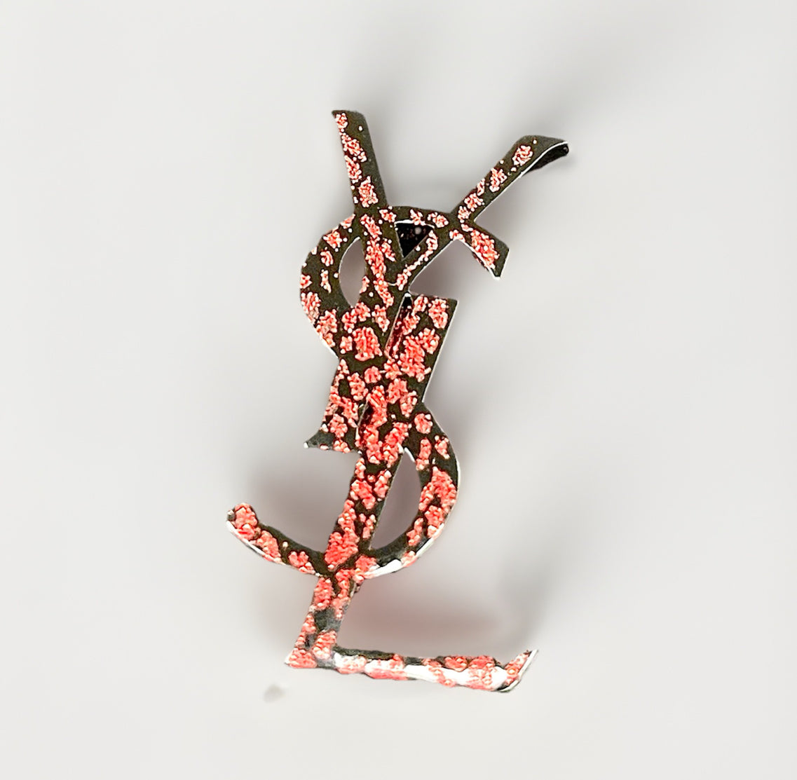 Limited Edition Authentic YSL Red Enameled Flower Pin