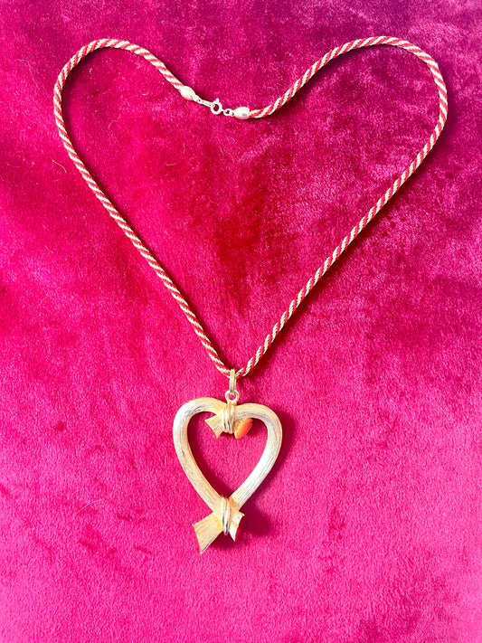 Vintage Escada Golden Pendant Heart Triffari Necklace