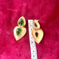 Boucles d'oreilles Tear Drop Gold &amp; Green Remake design vintage