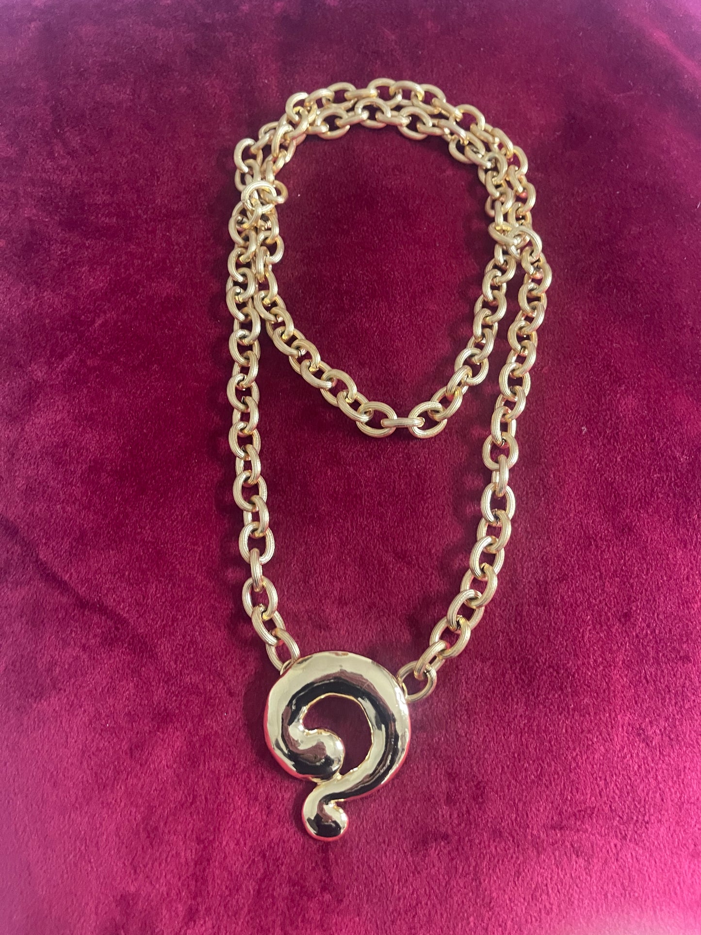 Question Mark Vintage Scarf Holder Pendant Yves Saint Laurent