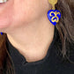 Boucles d'oreilles vintage Yves Saint Laurent Coeurs bleus ton or