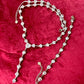 Long Silver Rhinestones Heart Necklace Bracelet Set