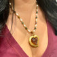 Vintage Yves Saint Laurent Rose Petal Heart Pendant Pearl Necklace