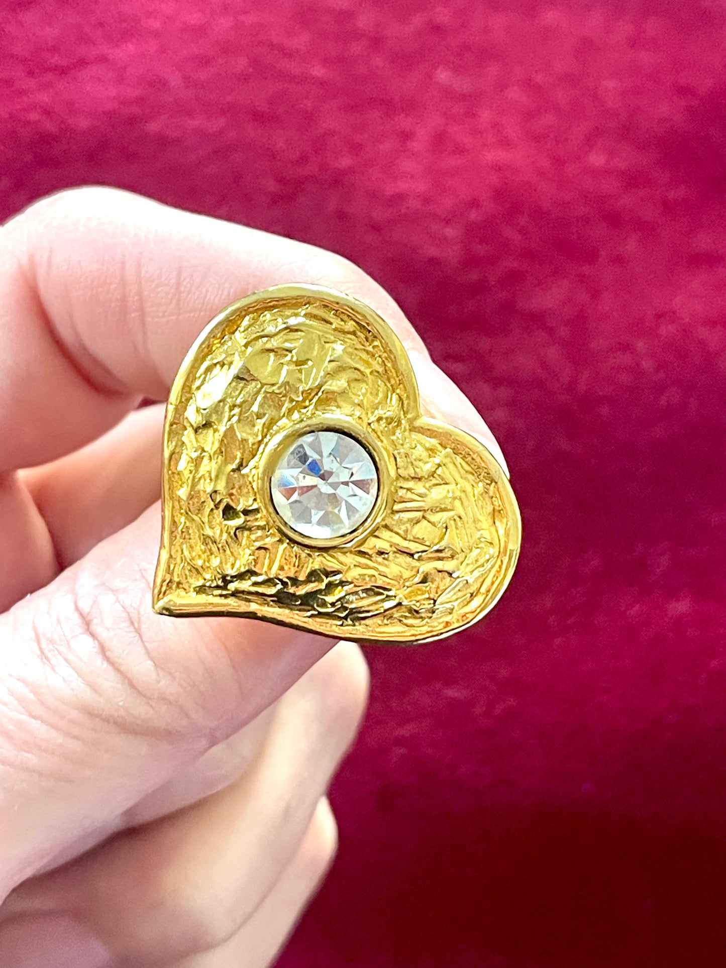 Vintage Édouard Rambaud Gold-Tone Brooch with Rhinestone