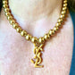 YSL Gold Vintage Charm Pendant Necklace