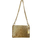 Vintage Paco Rabanne gold metal pixel bag with maze bag charm 