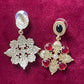 Boucles d'oreilles pique rouge style Christian Lacroix Yves Saint Laurent Vintage