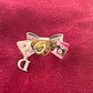 Dior Ribbon Silver Charm Pin Brooch