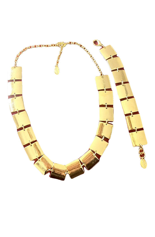 Vintage Iconic Paco Rabanne Cubic Jewelry Set Art Deco Style