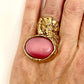 Anillo Arty dorado vintage con rosa de Yves Saint Laurent