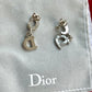 Pendientes vintage Christian Dior chapados en oro blanco de 18 kg