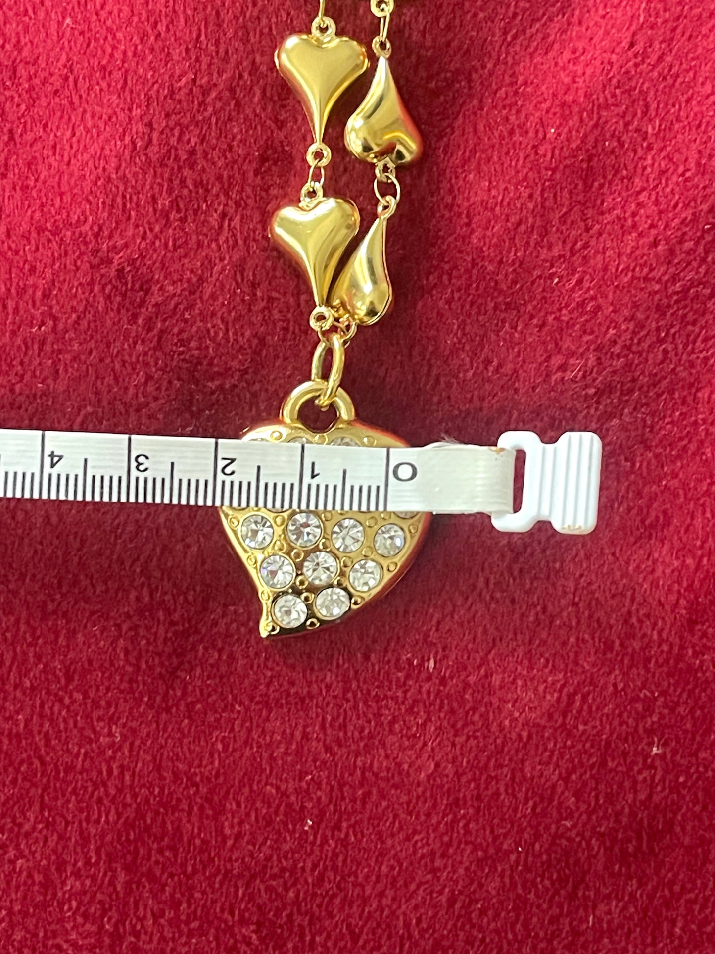 Collar de acero con colgante de diamantes de imitación vintage de Yves Saint Laurent: auténtica joyería reutilizada