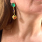 Gold Metal Resin Drop Earrings Multi Colored