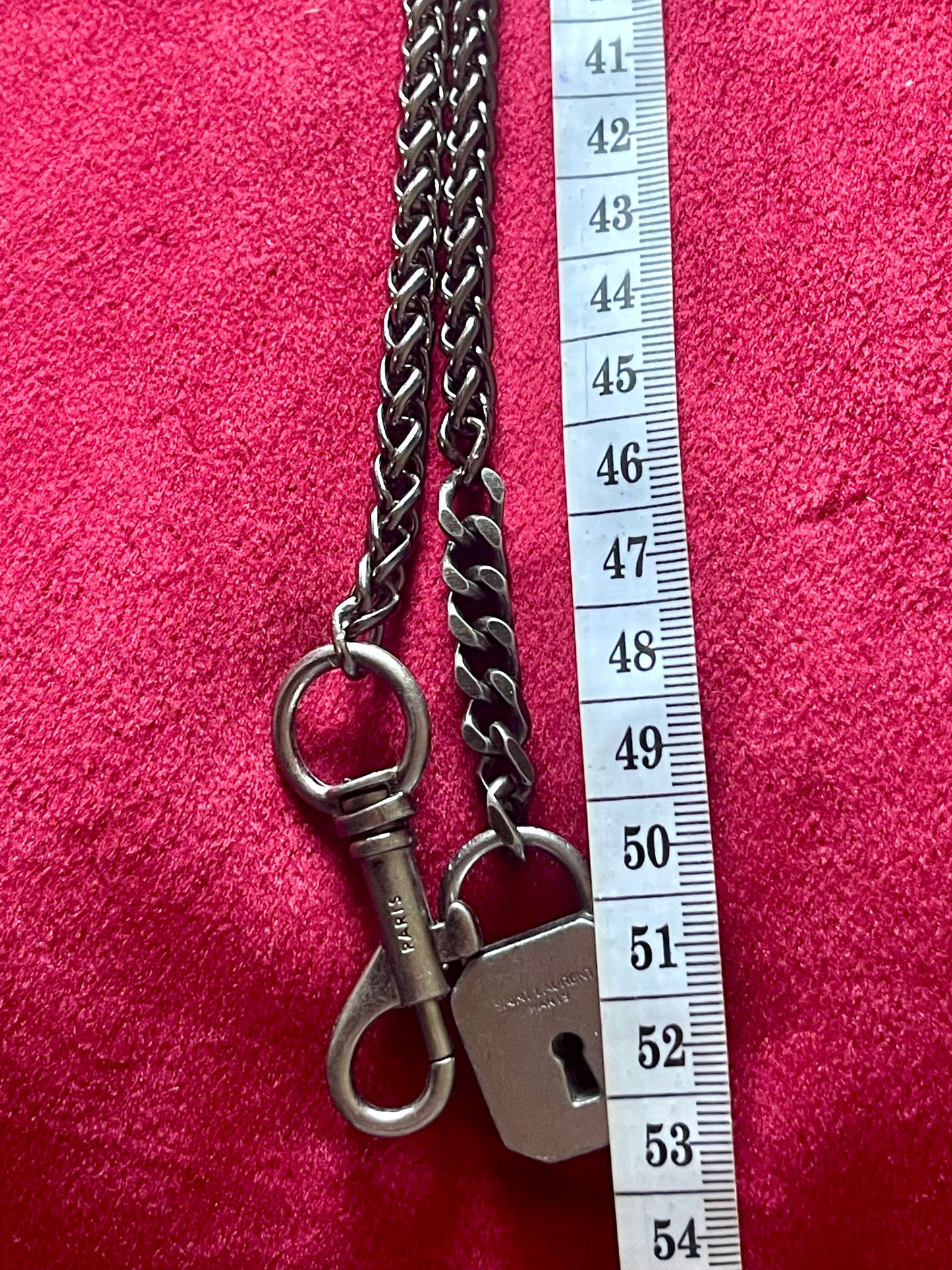 Saint Laurent Lock Charm Upcycled Necklace – Vintage Keychain Pendant