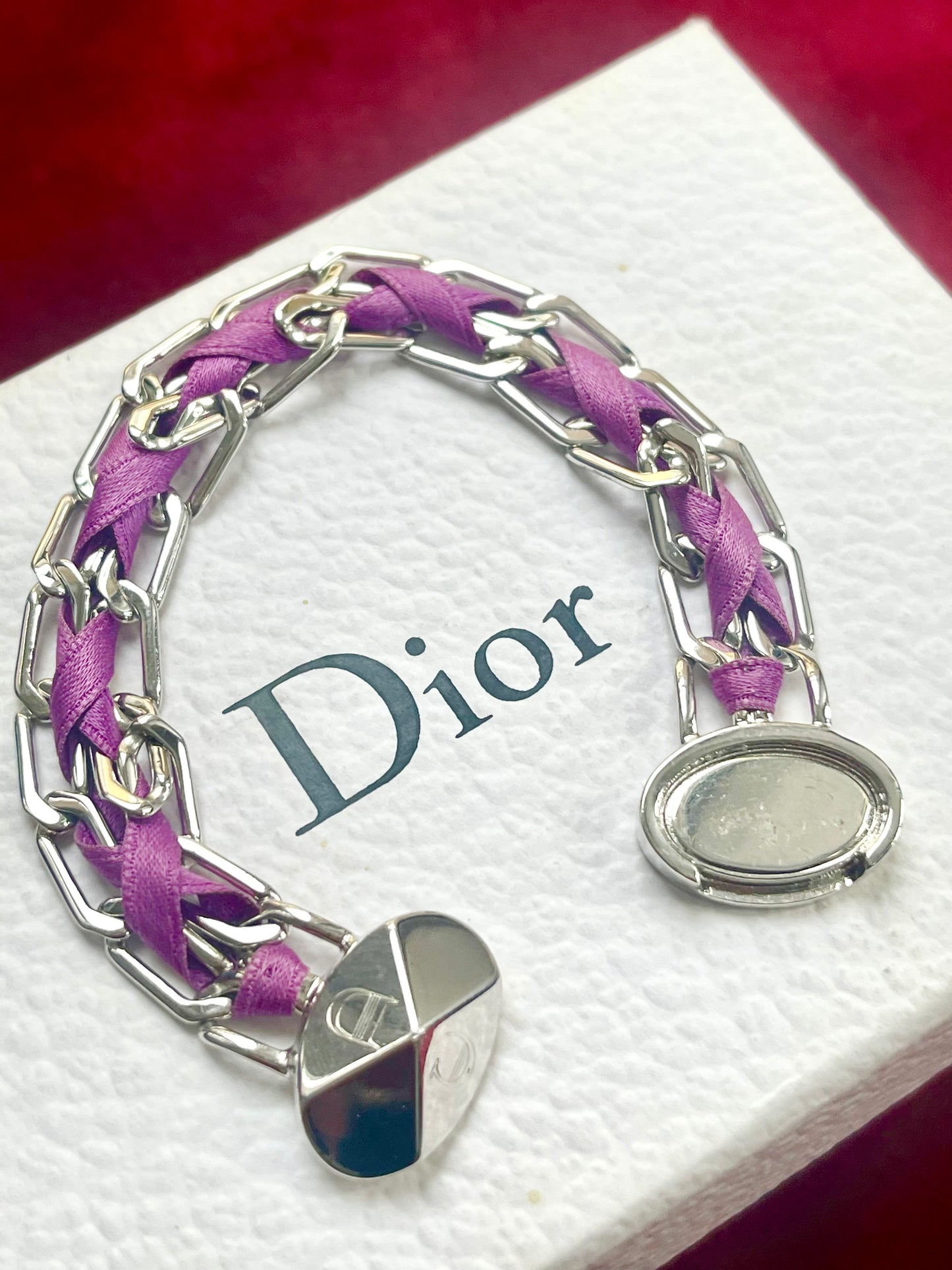 Vintage Dior Gourmet Chain Bracelet with Ribbon Detail – 1980s